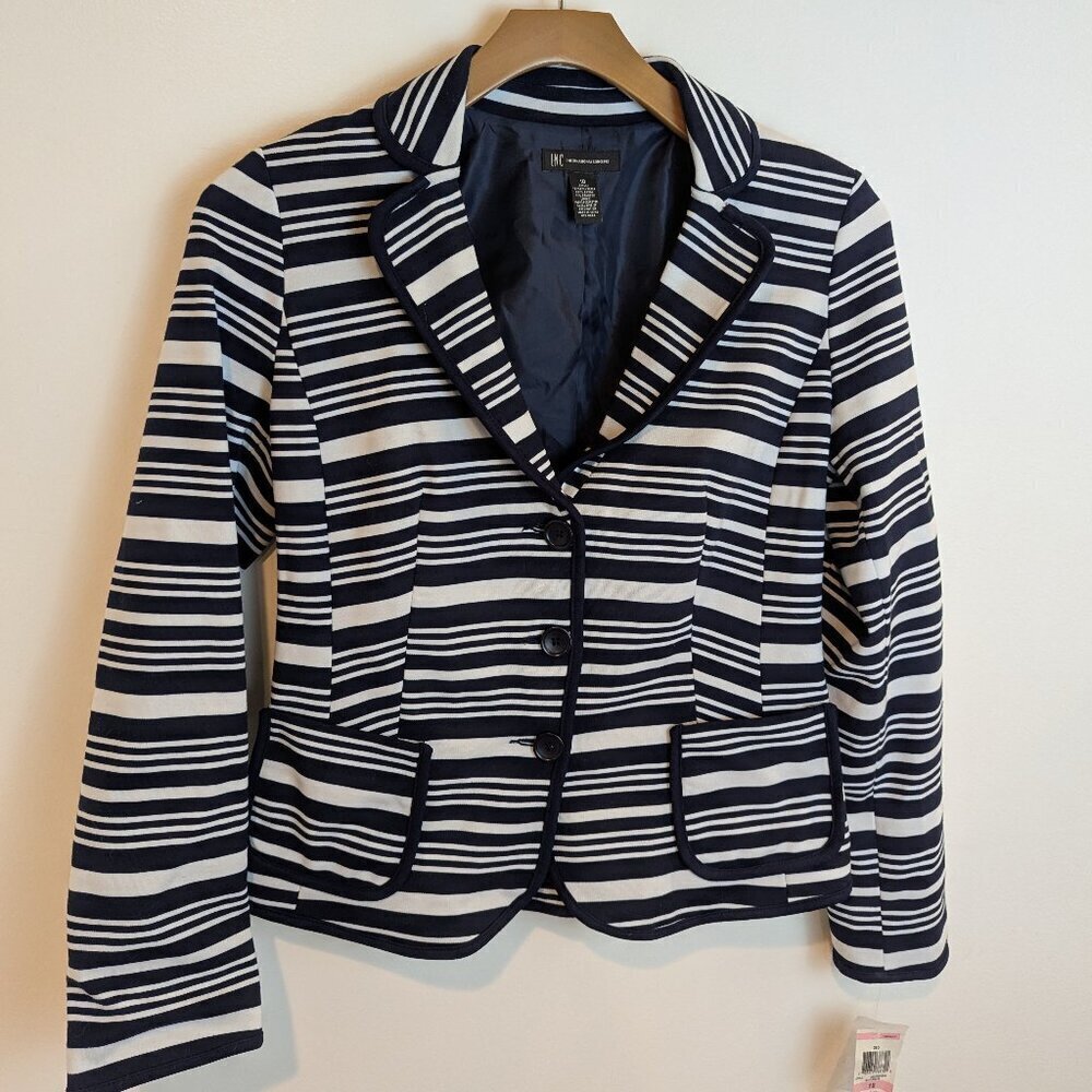 NWT INC International Navy/White Blazer, Sz 10